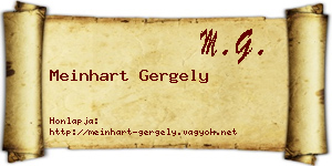 Meinhart Gergely névjegykártya